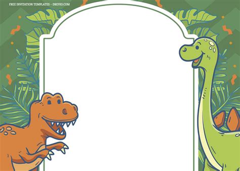 wild  roaring dinosaur birthday invitation templates