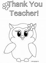 Teacher Coloring Thank Appreciation Pages Ever Kids Printable Owl Color Sheets Sheet Template Card Week Quotes Getdrawings Print Kindergarten Getcolorings sketch template