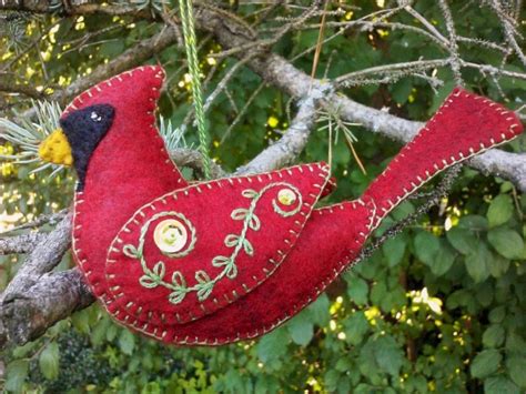 pin  kathy mikros  crazy quilting felt christmas ornaments felt ornaments felt birds