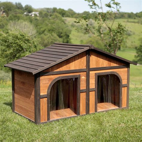 extra large double dog house wood duplex outdoor pet shelter kennel xl  dog houses