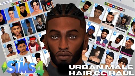 sims  urban male hair cc haul cc folder uddudd sims  black