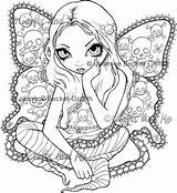 Coloring Pages Gothic Fairy Adult Adults Skull Printable Goth Dark Fairies Color Jasmine Becket Colouring Drawing Skulls Getdrawings Print Getcolorings sketch template