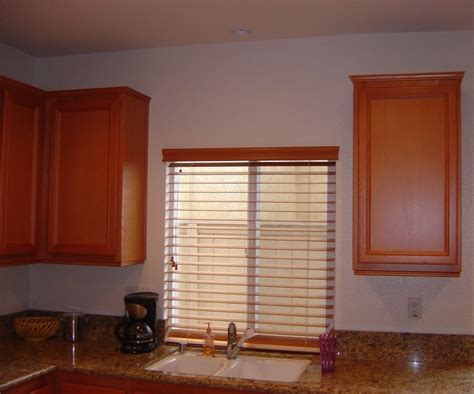 stained wood blinds  sink