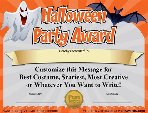 halloween costume certificate template creative professional template