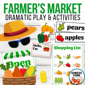 farmers market dramatic play harvest pack printable activities