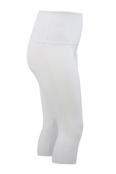 white tummy control soft touch cropped leggings plus size 16 to 36