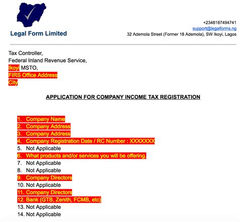 vat application letter  short article  show    legal