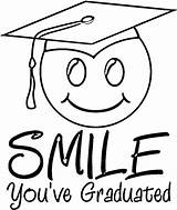 Graduation Coloring Pages Printable Cap Kindergarten Color Kids Happy Drawing Print Outline Clipart Gown Colouring Sheets Smiley Grad Girls Hat sketch template