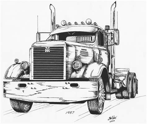 ink art work antique  classic mack trucks general discussion