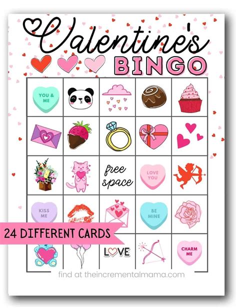 valentines bingo printables  cards  incremental mama
