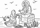 Woman Coloring Well Samaritan Jesus Pages Kids Bible Printable Sheets sketch template