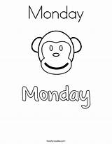 Monday Coloring Word Practice Writing Twistynoodle Today Built California Usa Print Noodle Outline sketch template