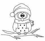 Coloring Owl Christmas Pages Owls Cute Printable Digi Winter Color Sheets Colouring Eule Drawing Kids Stamps Books Stempels Malvorlagen Kleurplaten sketch template