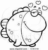 Amorous Fish Clipart Thoman Cory Outlined Coloring Cartoon Vector sketch template