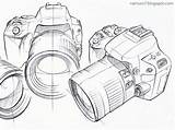Camera Canon Drawing Dslr Getdrawings sketch template