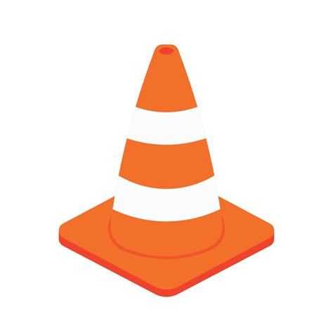 traffic cone icon clipart  animated cartoon vector illustration