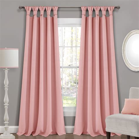 insulated knotted tab top blackout window curtain panel set lush
