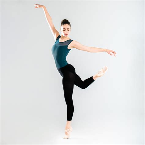 womens mixed media short sleeved ballet leotard blue decathlon
