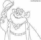 Detective Mouse Coloring Great Disney Pages Dawson Disneyclips Basil Ratigan sketch template