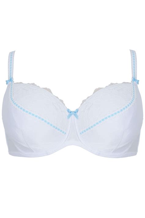 white and blue underwired soft padded bra