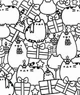 Pusheen Coloring Cat Pages Christmas Book Cats Choose Board Cupcakes Lollipops sketch template