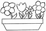 Flower Coloring Pages Pot Flowers Colouring Printable Drawing Kids Print Clipart Easy Mewarnai Line Color Clip 2163 Bunga Sheets Gambar sketch template