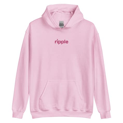 ripple hoodie light pink  dark pink logo ripple