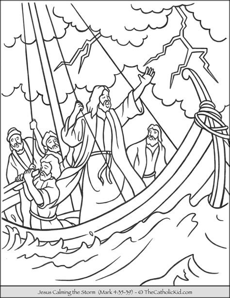 jesus calming  storm coloring page easter coloring pages printable