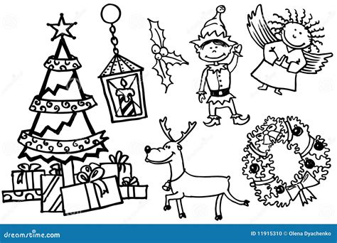 christmas doodles stock vector illustration  scribble