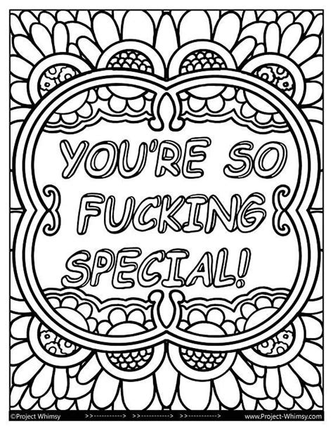 youre  fcking special adult coloring page instant  colouring