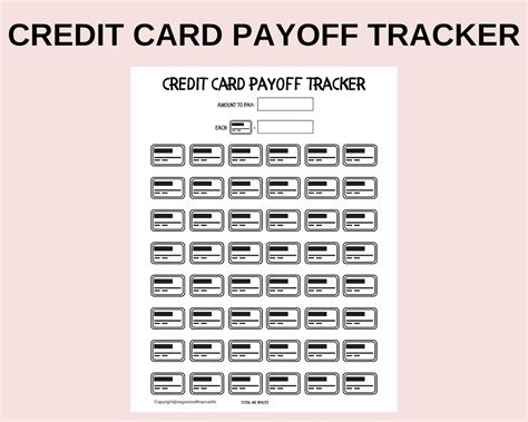 credit card payoff tracker  printable credit card debt etsy