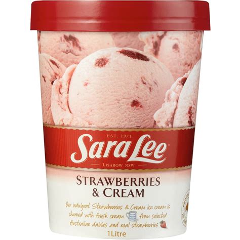 Sara Lee Strawberries And Cream Ice Cream 1l Woolworths