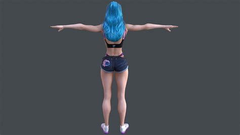 girl character free vr ar low poly 3d model rigged cgtrader