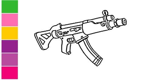 assault rifle fortnite guns coloring pages askworksheet