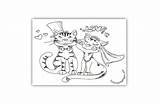 Coloring Married Cats Cat Pages sketch template