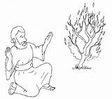 Burning Bush Moses Coloring Pages Bible Crafts Version Kids Children Church Any Size Click Gif Printables Choose Board sketch template