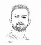 Indian Sketches Virat Kohli Portraits Cup India Captains Captain Icc Ten Artist sketch template