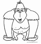 Coloring Pages Monkey Gorilla Color Animal Printable Clipart Monkeys Kids Animals Sheets Found sketch template
