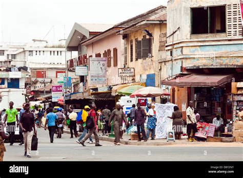 street scene downtown accra ghana africa stock photo  alamy