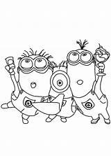 Minions Coloring Minion Pages Coloriage Despicable Drawing Imprimer Outline Partying Dance Sing Birthday Three Stuart Les Color Print Dessin Colorier sketch template