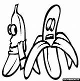 Banana Coloring Pages Fruit Split Drawing Getdrawings Thecolor sketch template