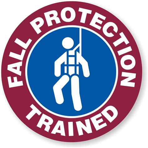 fall protection trained hard hat decals signs sku hh