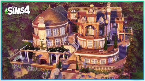 Round Luxury Manor [no Cc] Mansion Build Sims 4 Speed Build Kate