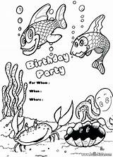 Birthday Coloring Happy Pages Invitation Party Fish Invitations Color Nana Princess Barbie Aunt Printable Print Clipart Getcolorings Colour Library Hellokids sketch template