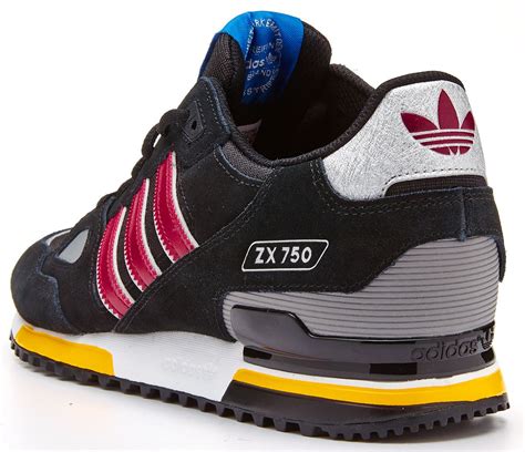 adidas originals mens zx  trainers black red  ebay