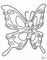 Coloring Butterfly Pages Cute Smile Printable Sweet Drawing Supercoloring sketch template