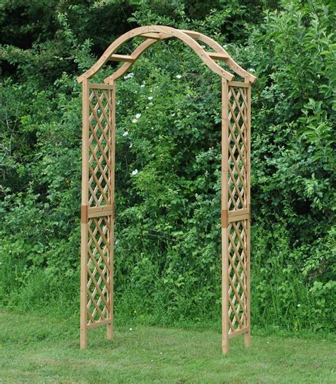 elegant curved wooden garden arch  garden selections