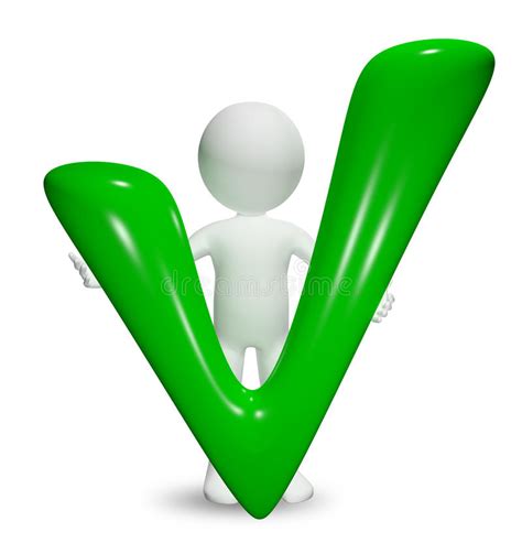 mens met een groen vinkje stock illustratie illustration  symbool