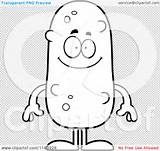 Pickle Mascot Happy Outlined Coloring Cartoon Vector Cory Thoman sketch template