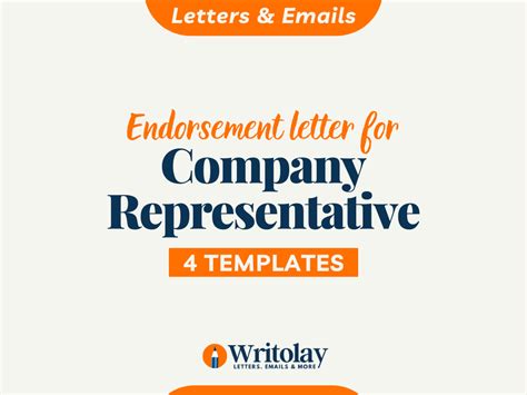 company representative endorsement letter  templates writolay
